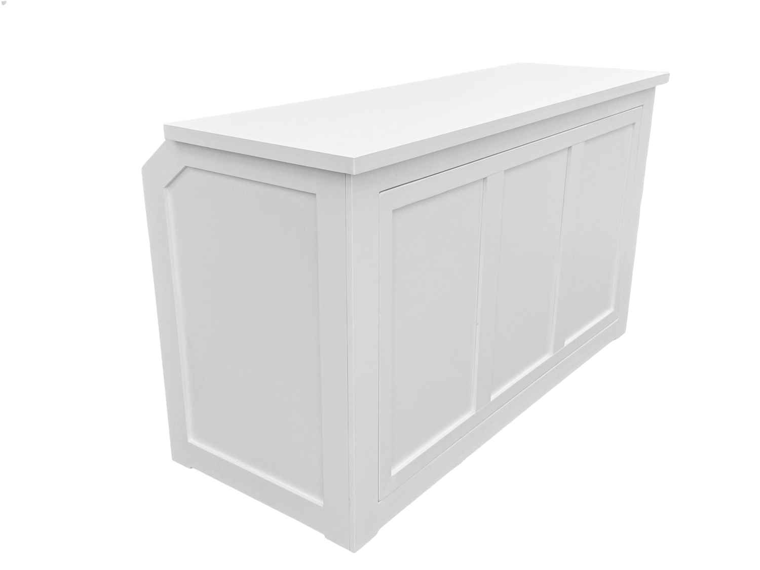 Chivari 6' White Portable Folding Bar with HPL Reversible Front, Top & Shelf BAR-FOLD-72KIT-WHT-AX-T