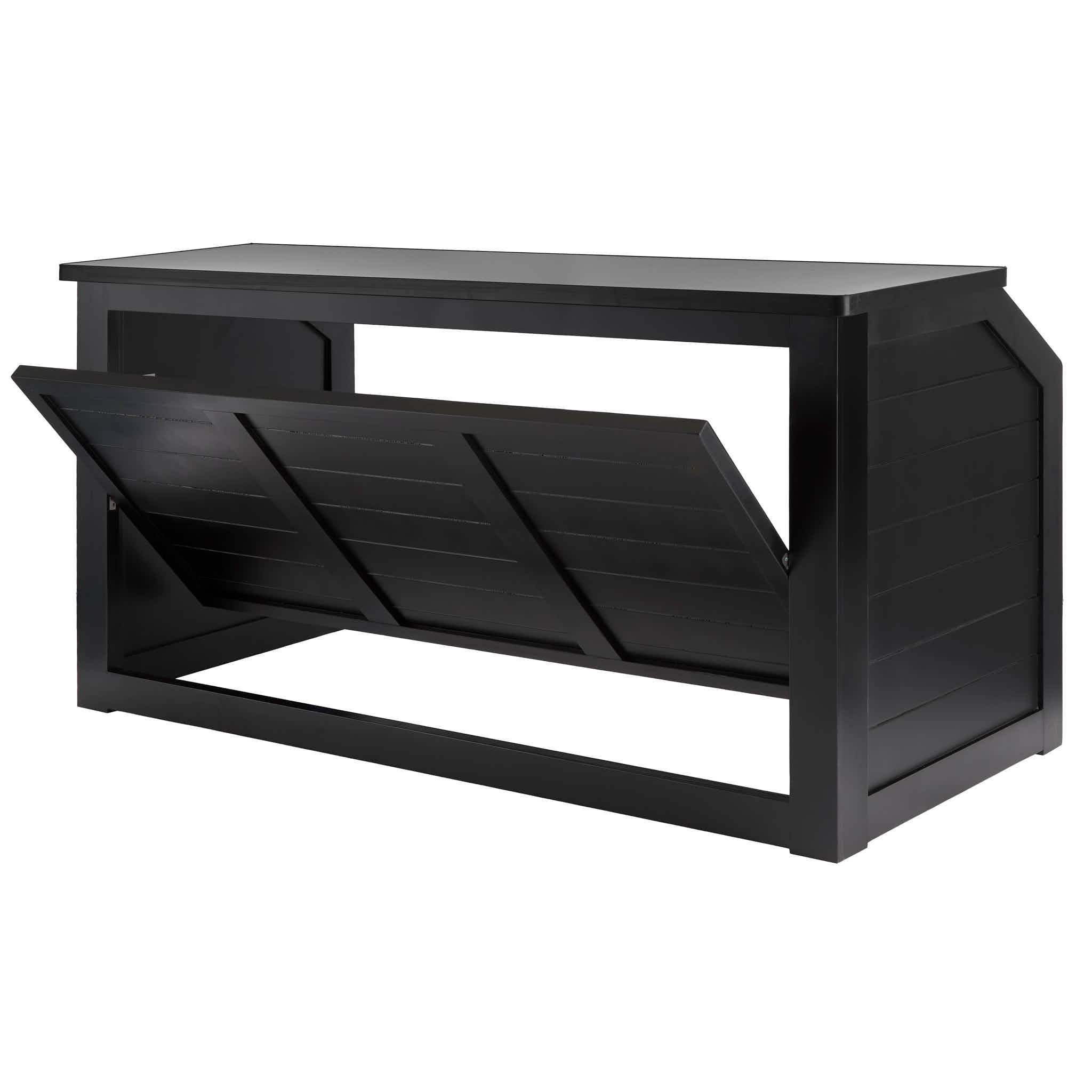 Chivari 7' Black Portable Folding Bar with Reversible Front BAR-FOLD-84KTR-BLK-AX-T