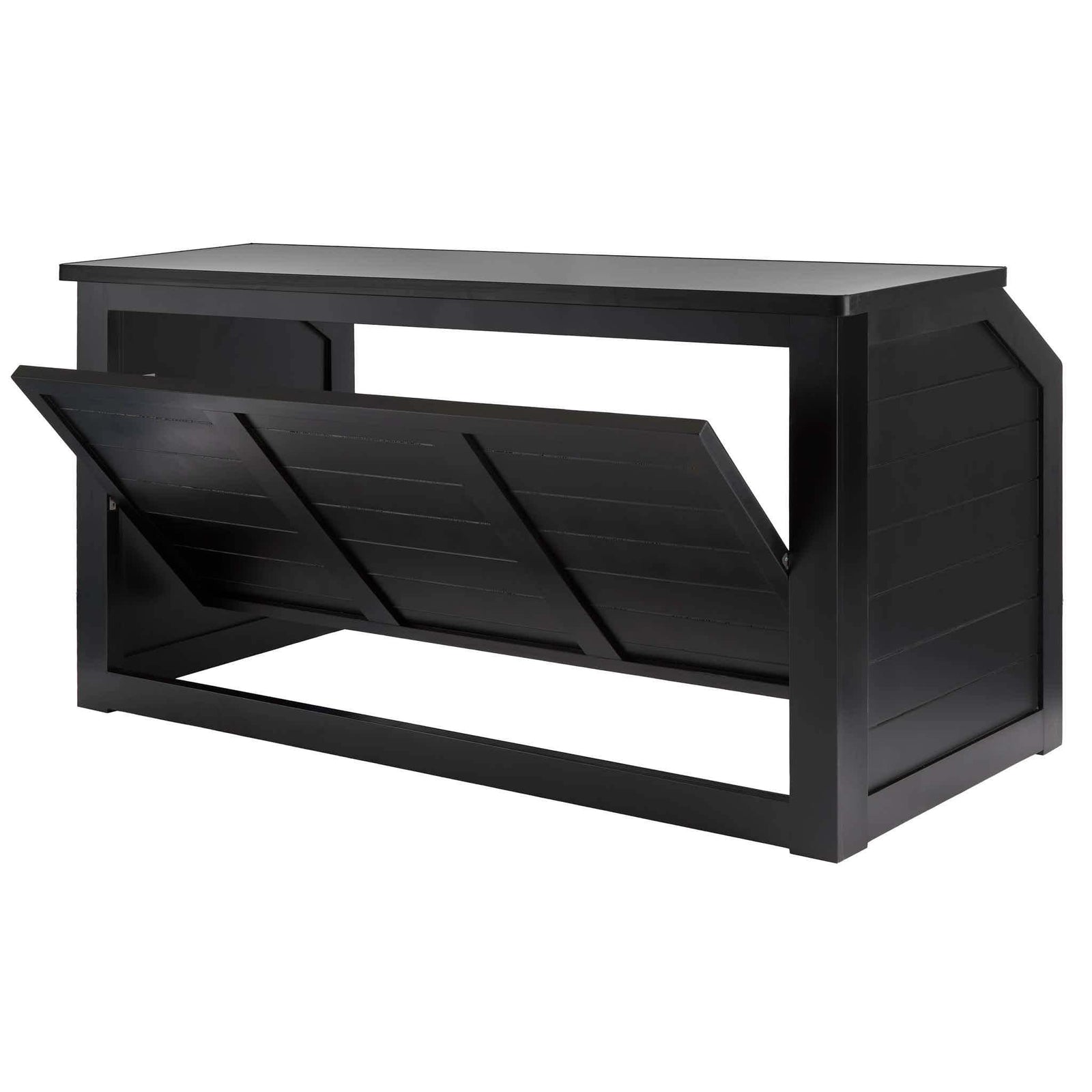 Chivari 7' Black Portable Folding Bar with Reversible Front BAR-FOLD-84KTR-BLK-AX-T