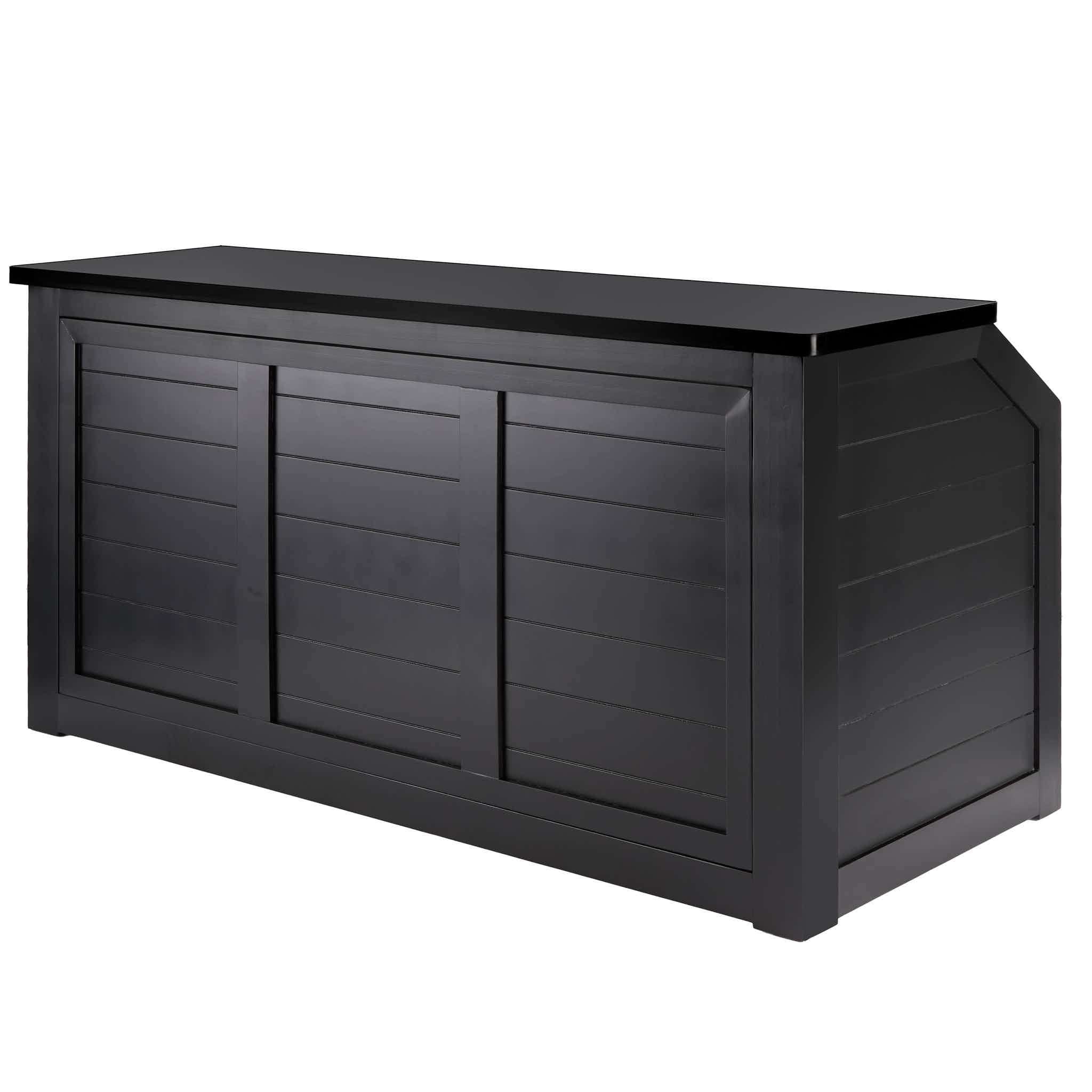 Chivari 7' Black Portable Folding Bar with Reversible Front BAR-FOLD-84KTR-BLK-AX-T