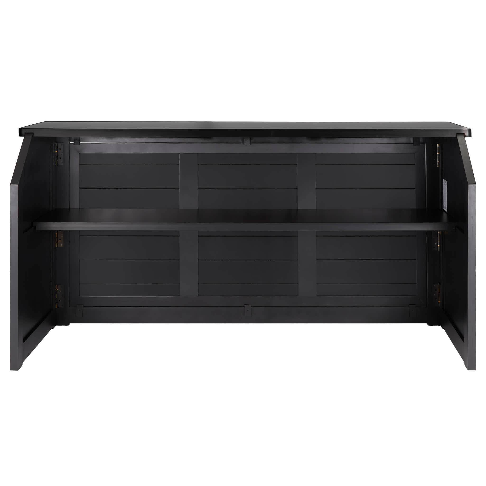 Chivari 7' Black Portable Folding Bar with Reversible Front BAR-FOLD-84KTR-BLK-AX-T