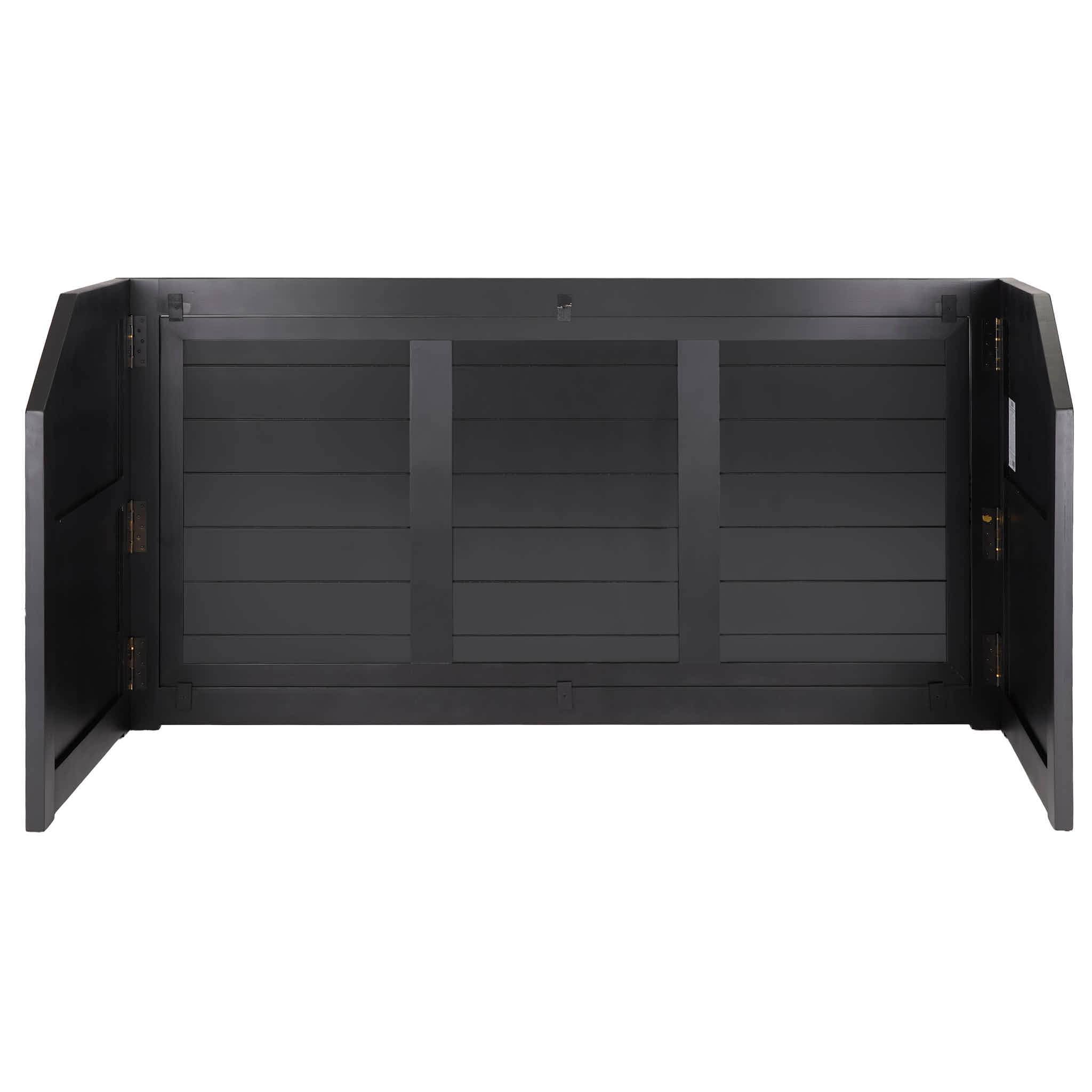 Chivari 7' Black Portable Folding Bar with Reversible Front BAR-FOLD-84KTR-BLK-AX-T