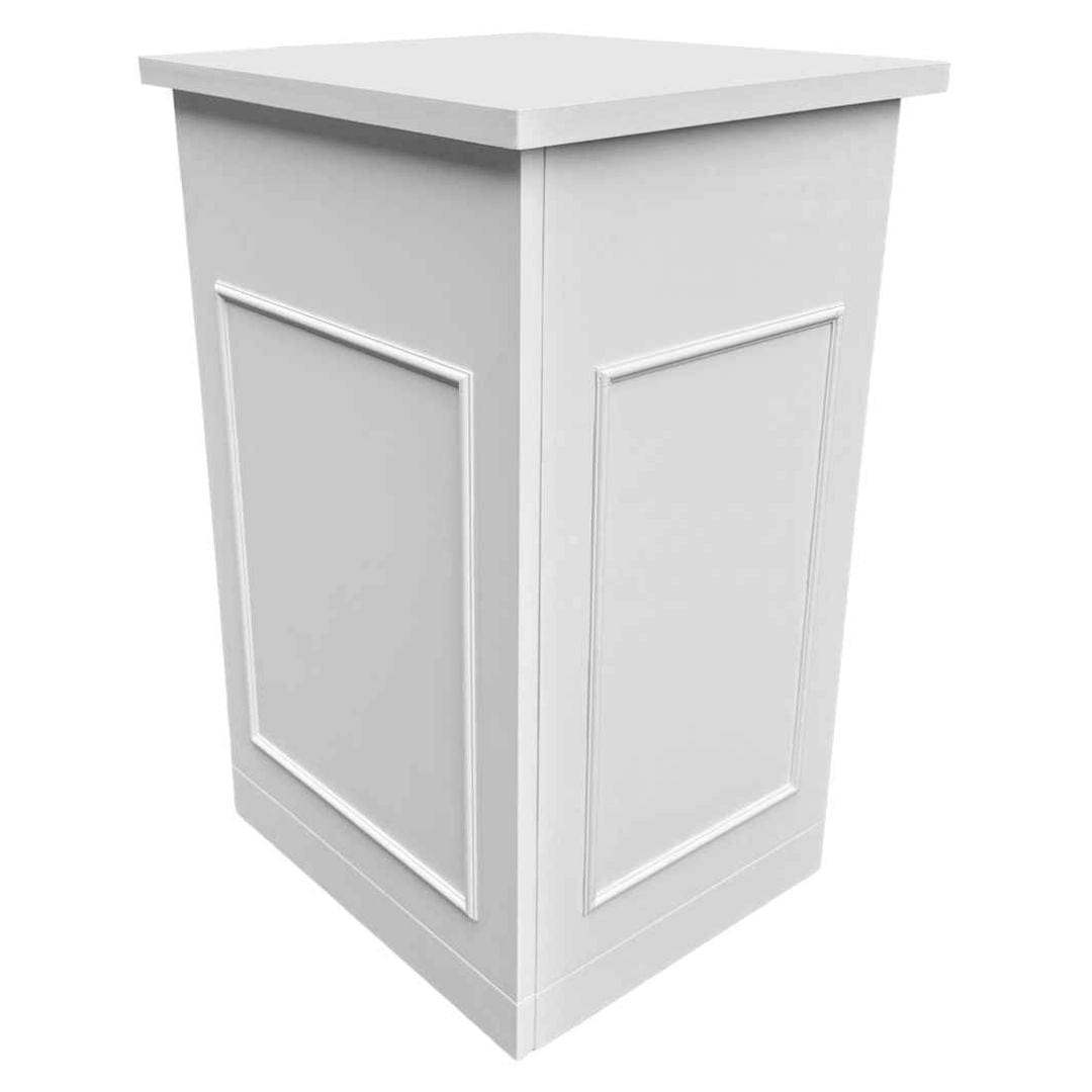 Chivari 31" x 28" White Bar Post with HPL Top for Bar Setups and Displays BAR-POST-31-WHT-AX