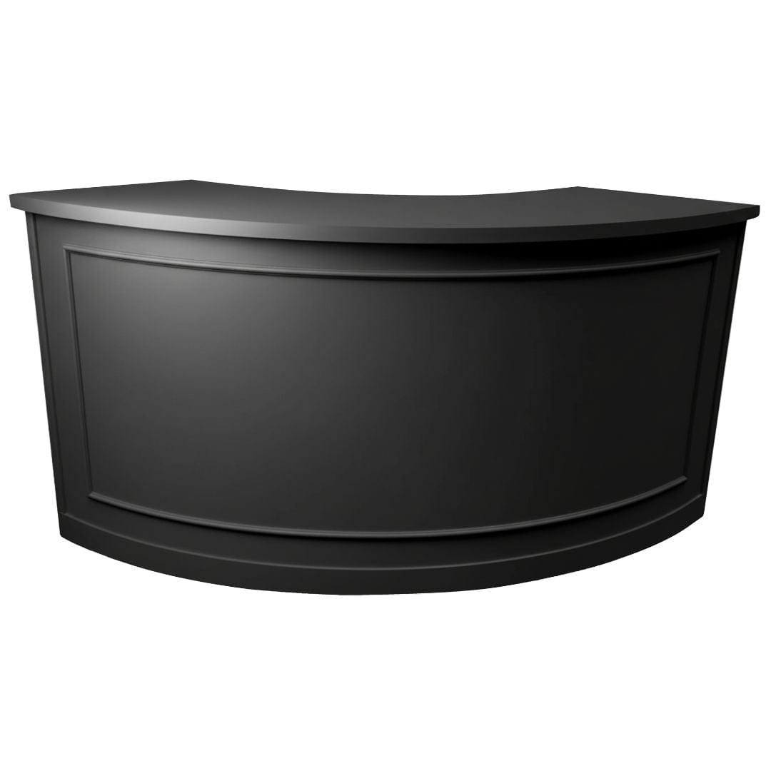 Chivari 7' Black Single Panel Quarter Round Serpentine Bar with HPL Top BAR-SERP-84KT-BLK-AX-T