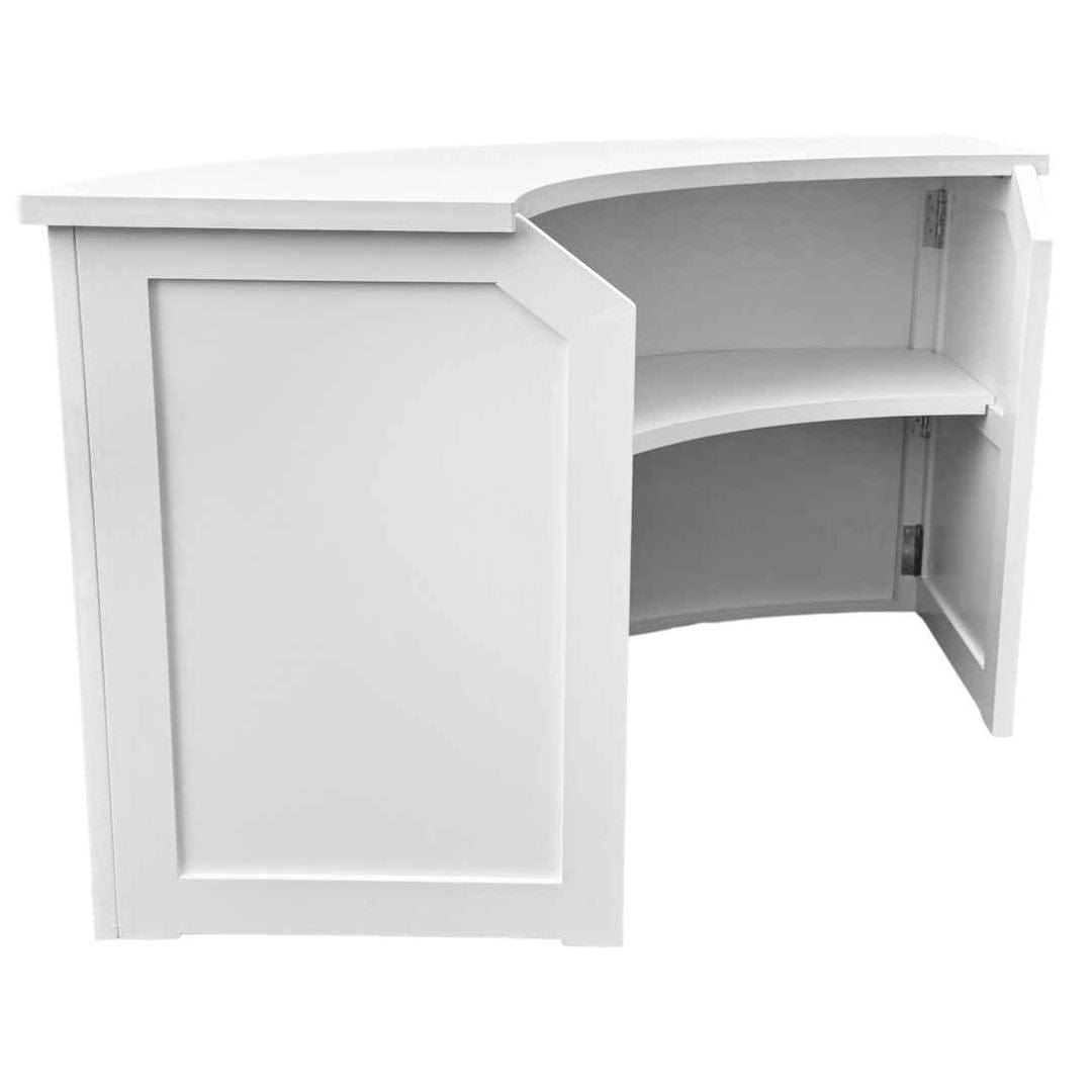 Chivari 28' White Portable Folding Bar - 4 Piece Set Three Panel Front - Manhattan BAR-CFG-WHT-B1-KT