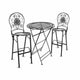 Chivari Barcelona Bistro Set in Black includes 32" Cocktail Table and 2 Round Barstools BBBMRB-KT-AX