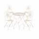 Chivari Barcelona Bistro Set in Antique White includes 28" Table and 4 Round Chairs BBMRW-KT-AX
