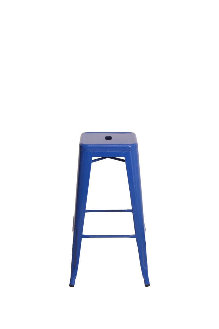 Chivari Blue Hi Gloss Tolix Style Metal Stool BTMBLU-AX-T
