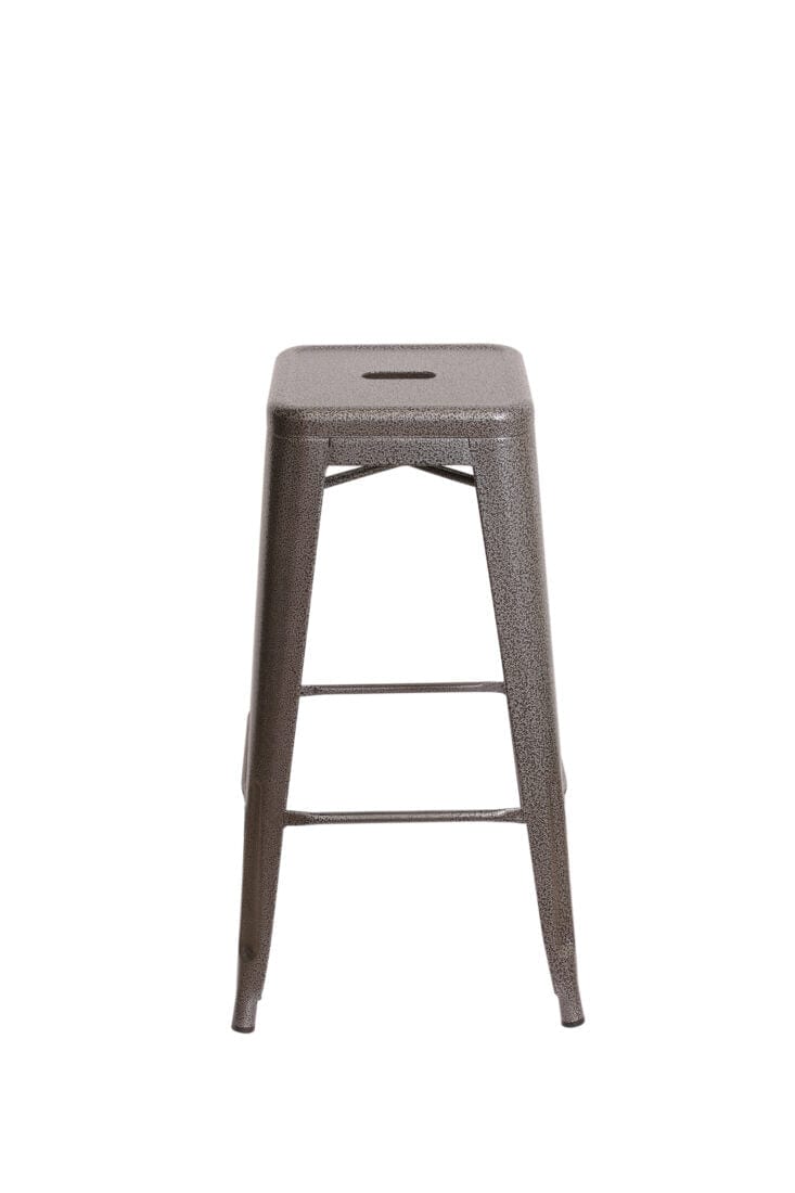 Chivari Hammered Gray Tolix Style Metal Stool BTMCH-AX-T