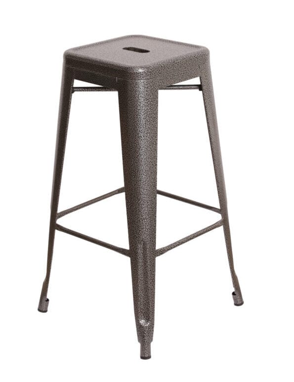 Chivari Hammered Gray Tolix Style Metal Stool BTMCH-AX-T