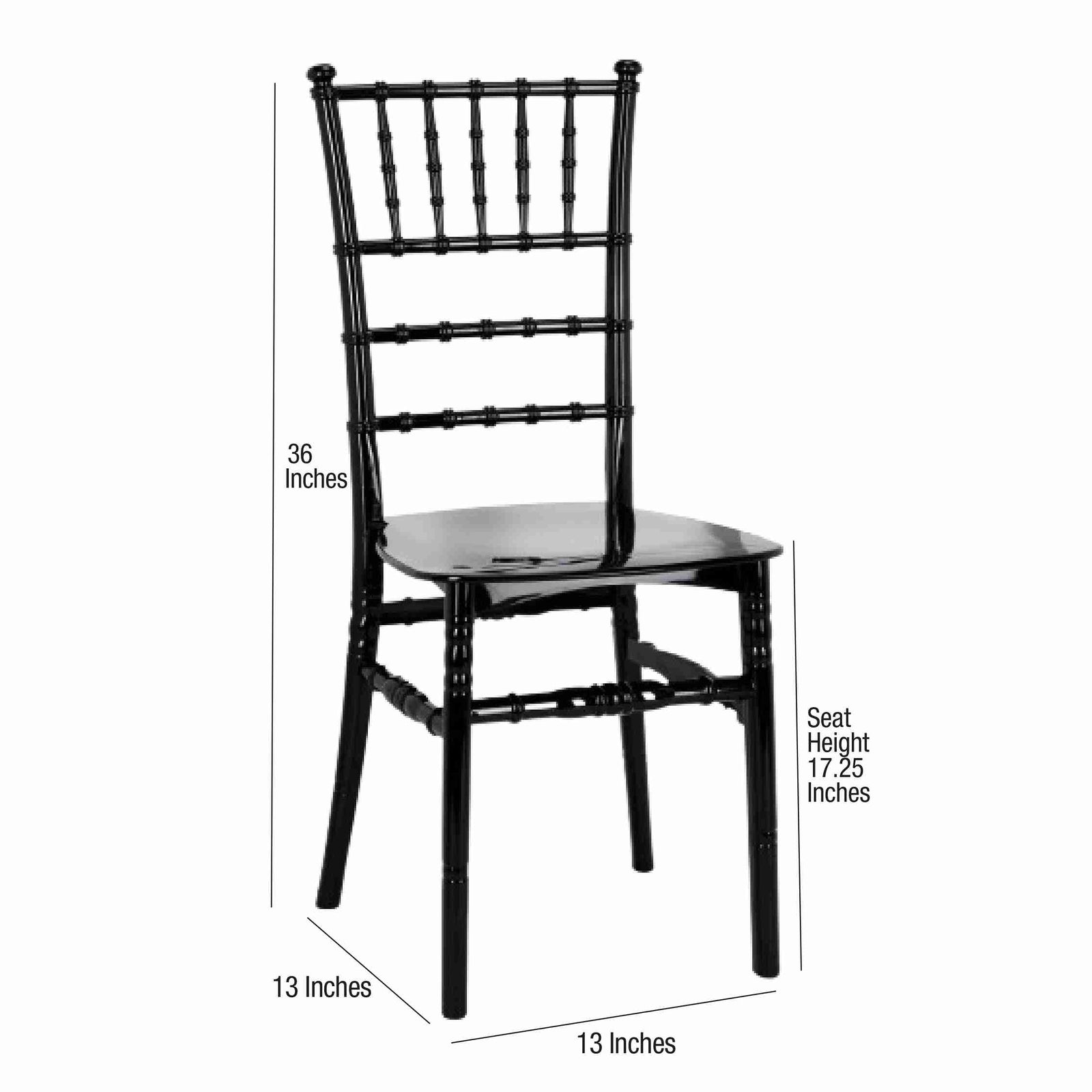 Chivari Black BasicResin™ Chiavari Chair CCPB-SG-T