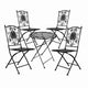 Chivari Barcelona Bistro Set in Rustic Matte Black includes 28" Table and 4 Chairs BBMB-KT-AX