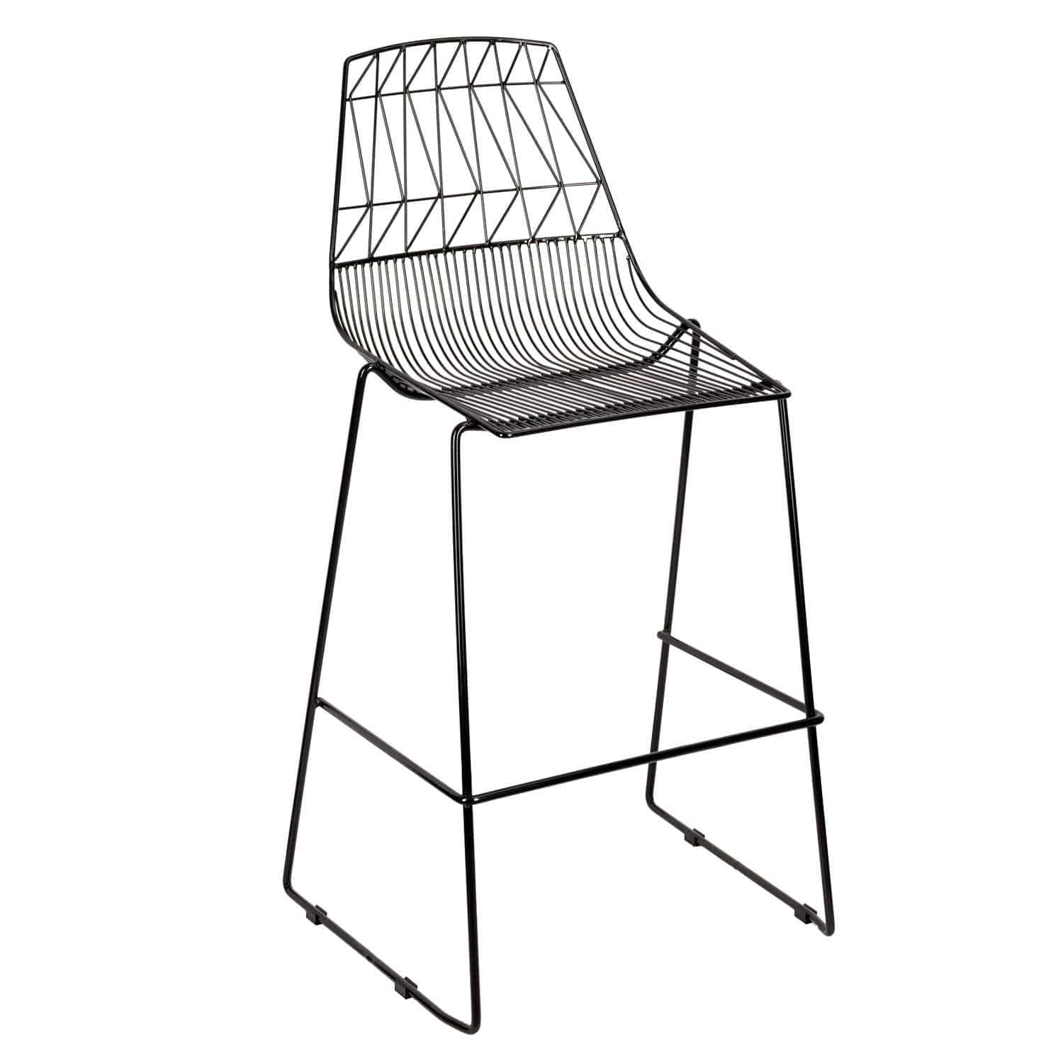 Chivari Black 30" Benton Wire Bar Stool Steel Frame BBMB-WR-AX