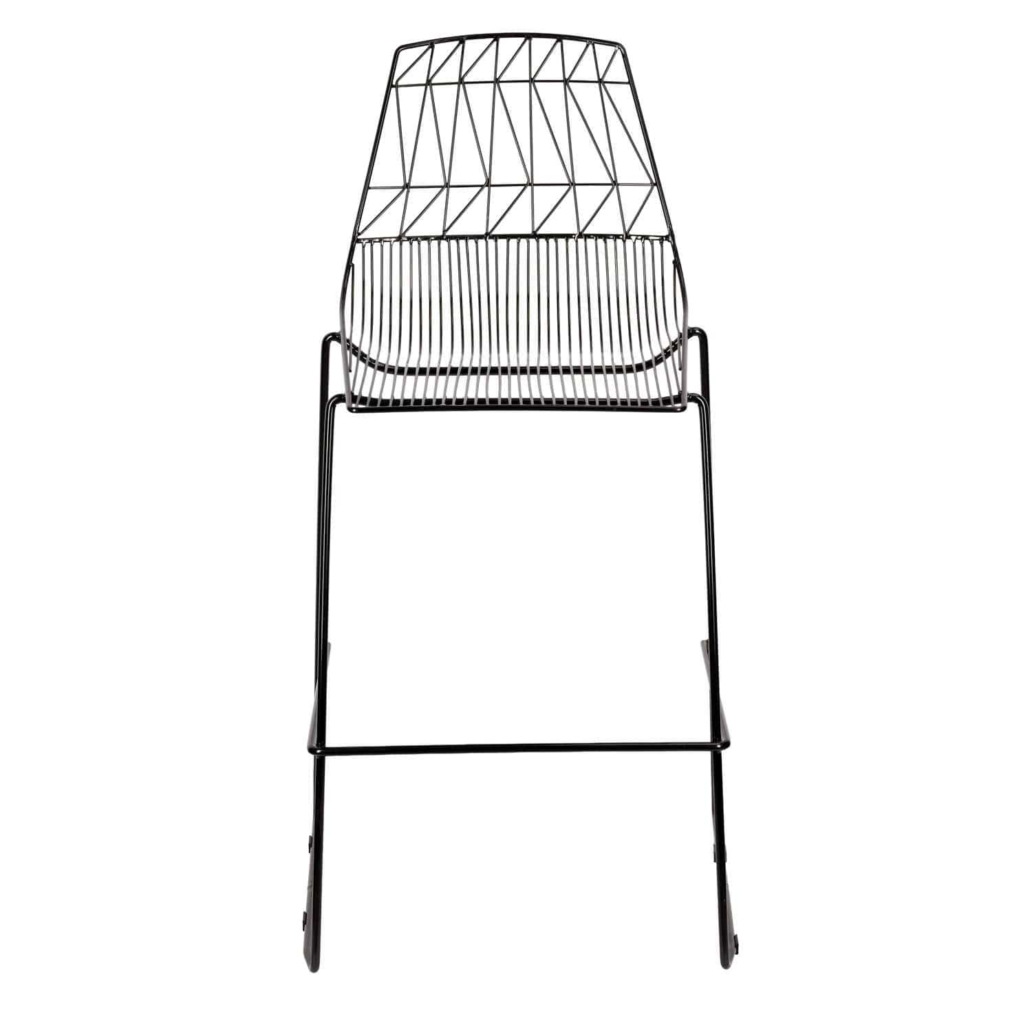 Chivari Black 30" Benton Wire Bar Stool Steel Frame BBMB-WR-AX