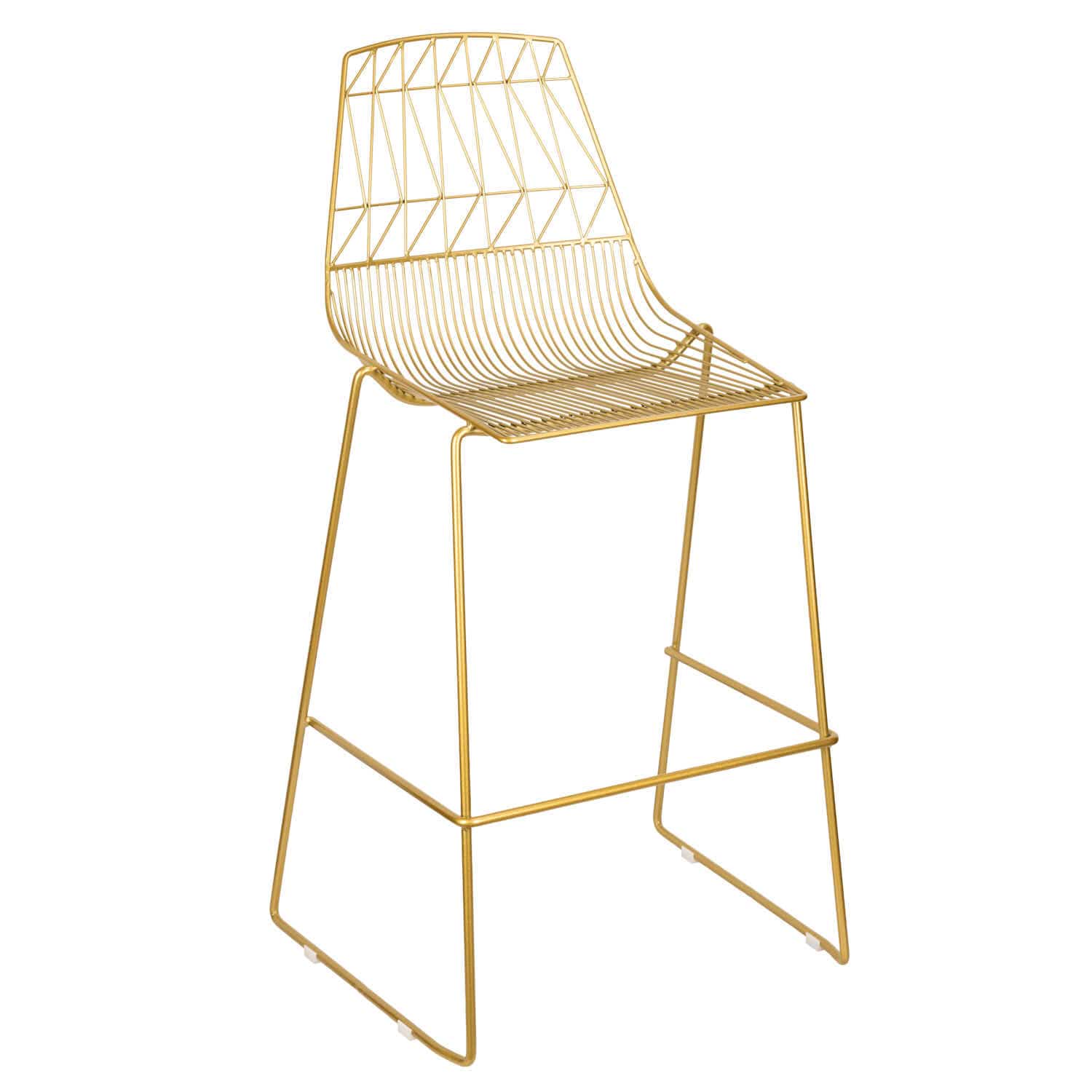 Chivari Gold 30" Benton Wire Bar Stool Steel Frame BBMG-WR-AX
