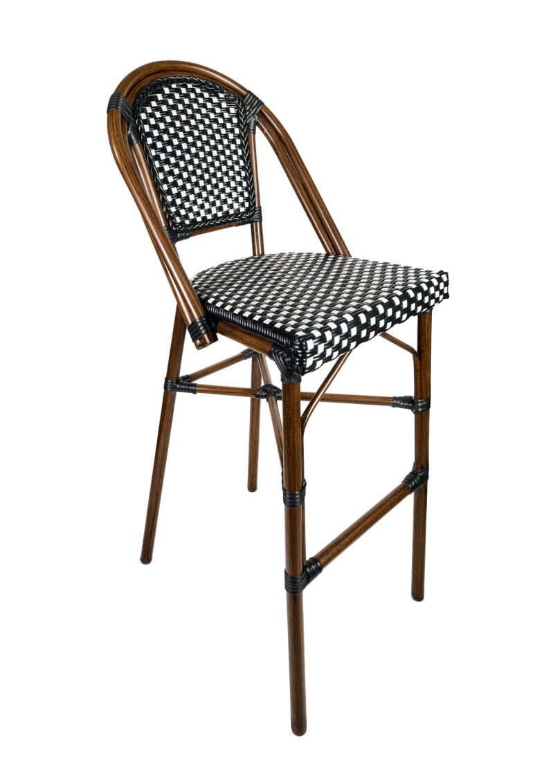 Toulouse Black and White French Bistro Barstool BBPBLA-AX-T