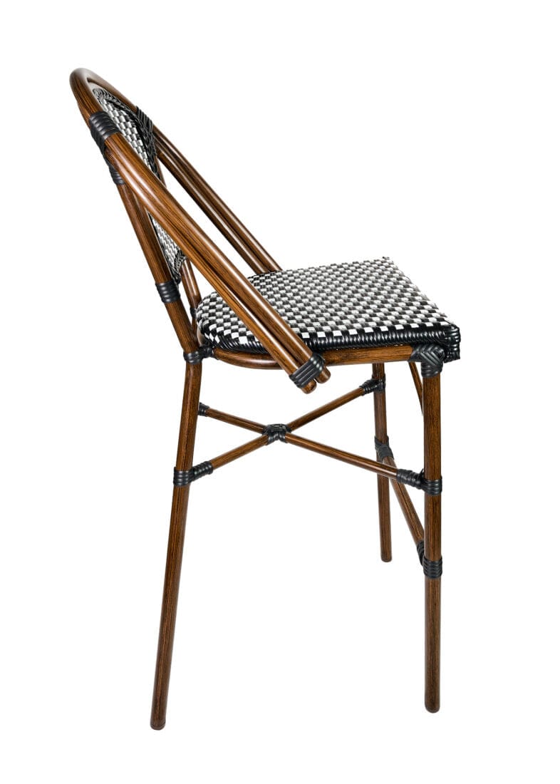 Toulouse Black and White French Bistro Barstool BBPBLA-AX-T