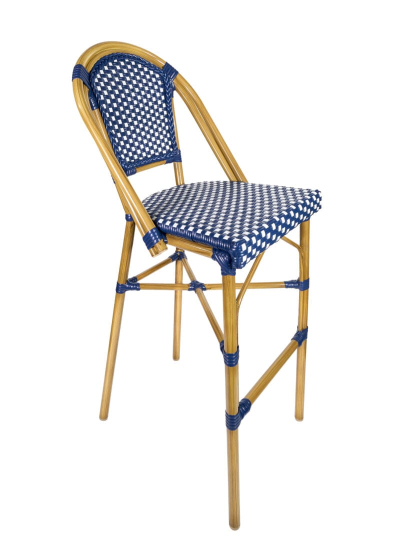 Toulouse Blue and White French Bistro Barstool BBPBLU-AX-T