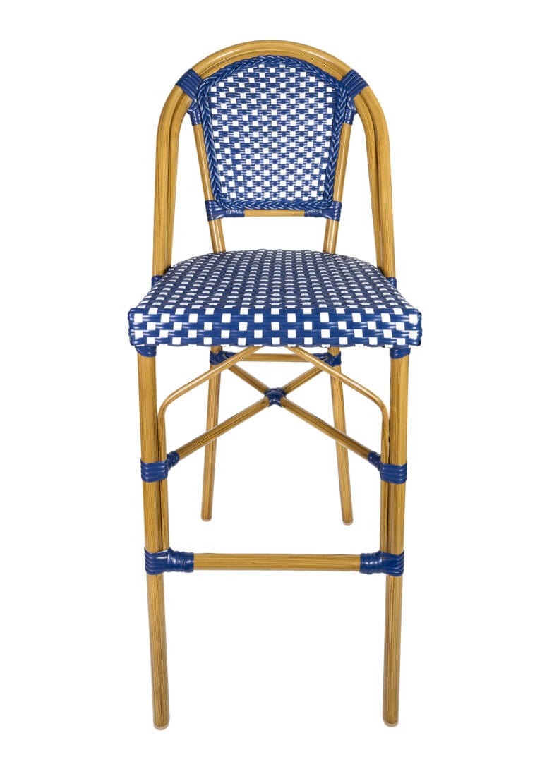 Toulouse Blue and White French Bistro Barstool BBPBLU-AX-T