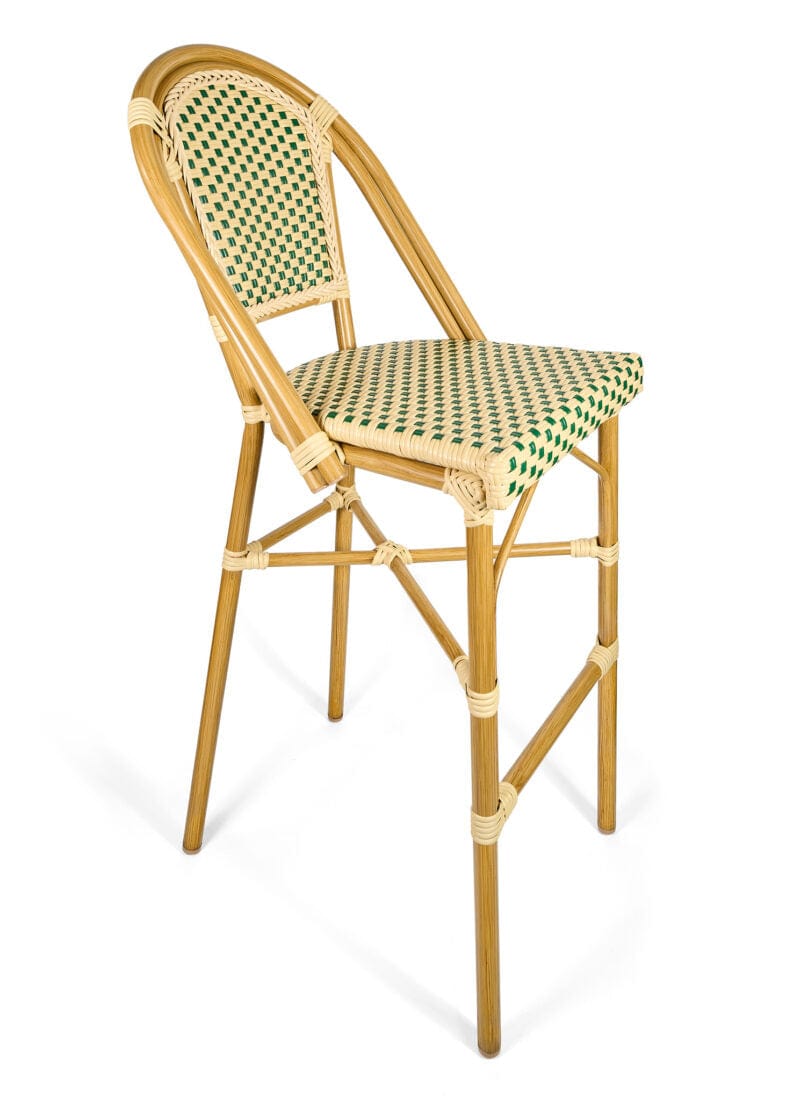 Toulouse Beige and Green French Bistro Barstool BBPW-AX-T