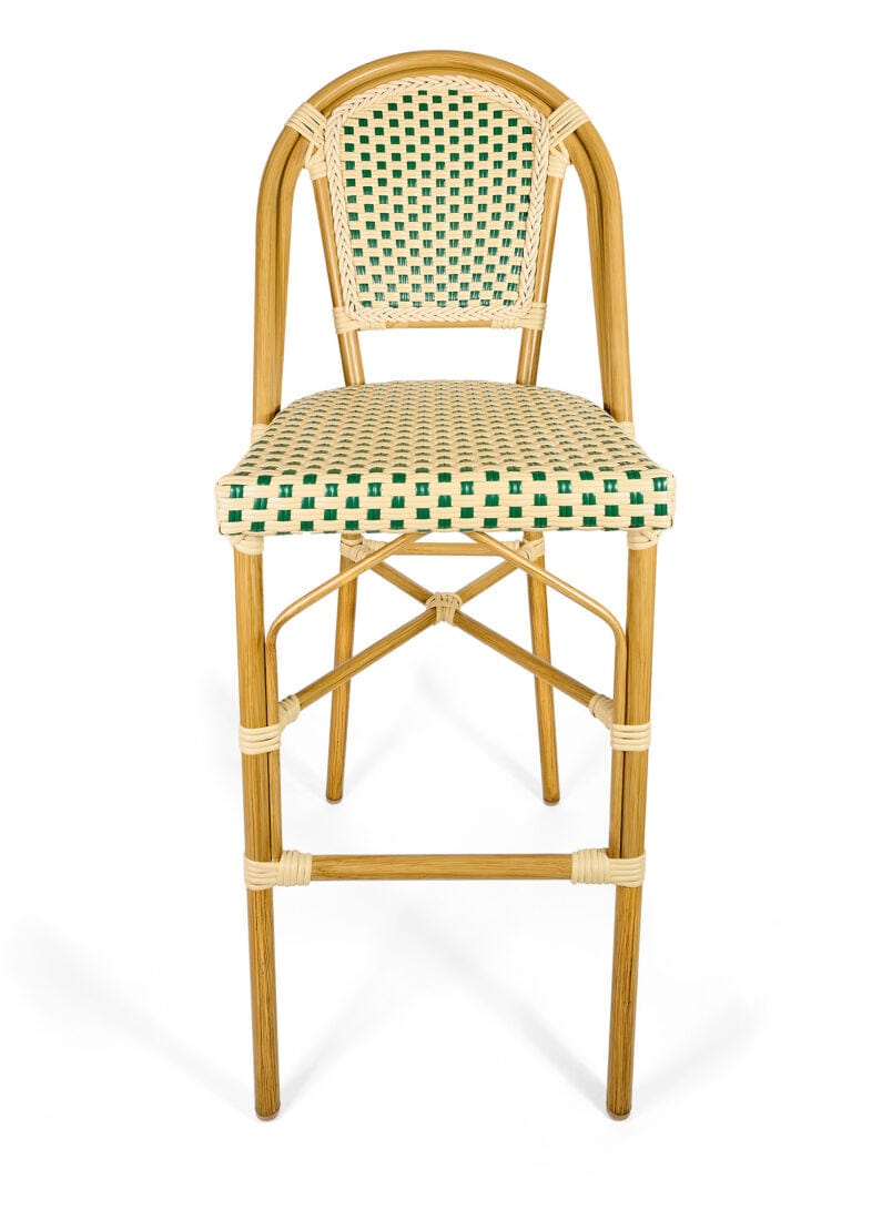 Toulouse Beige and Green French Bistro Barstool BBPW-AX-T