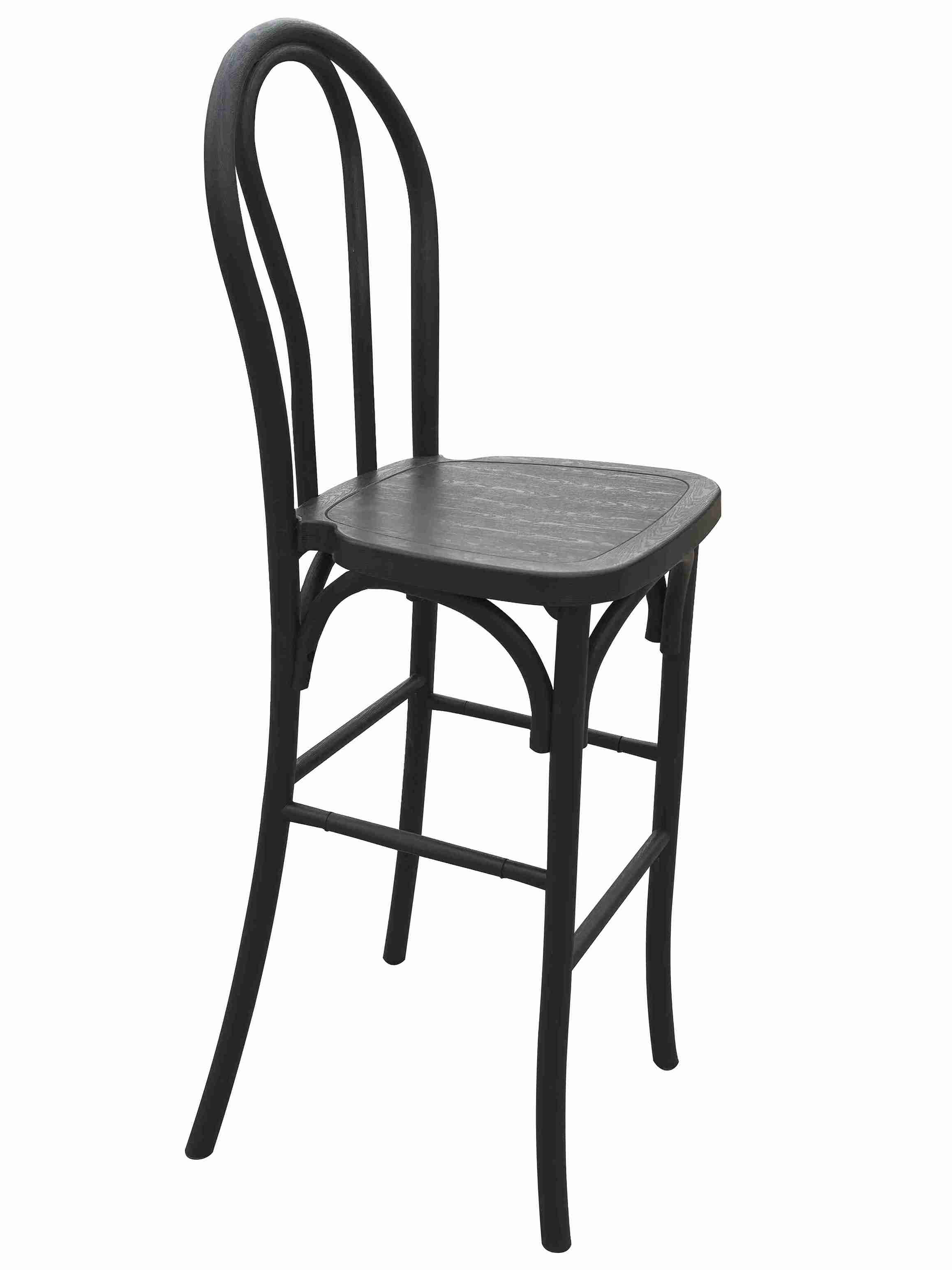 Chivari Black Resin Steel Skeleton™ Bentwood Barstool (Per Unit Price Shown – Sold only in Quantities of 2) Some Assembly Required BBRB-KD-ST-AX-2