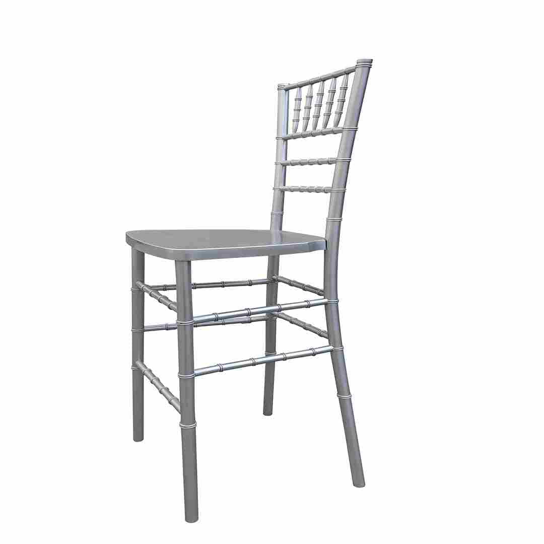 Chivari Silver Resin Steel Skeleton™ Chiavari Barstool BCRS-ST-AX-T