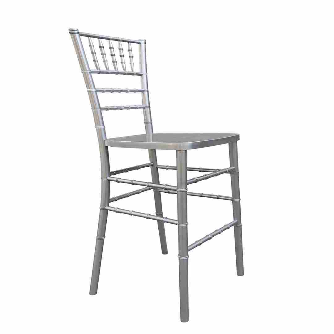 Chivari Silver Resin Steel Skeleton™ Chiavari Barstool BCRS-ST-AX-T