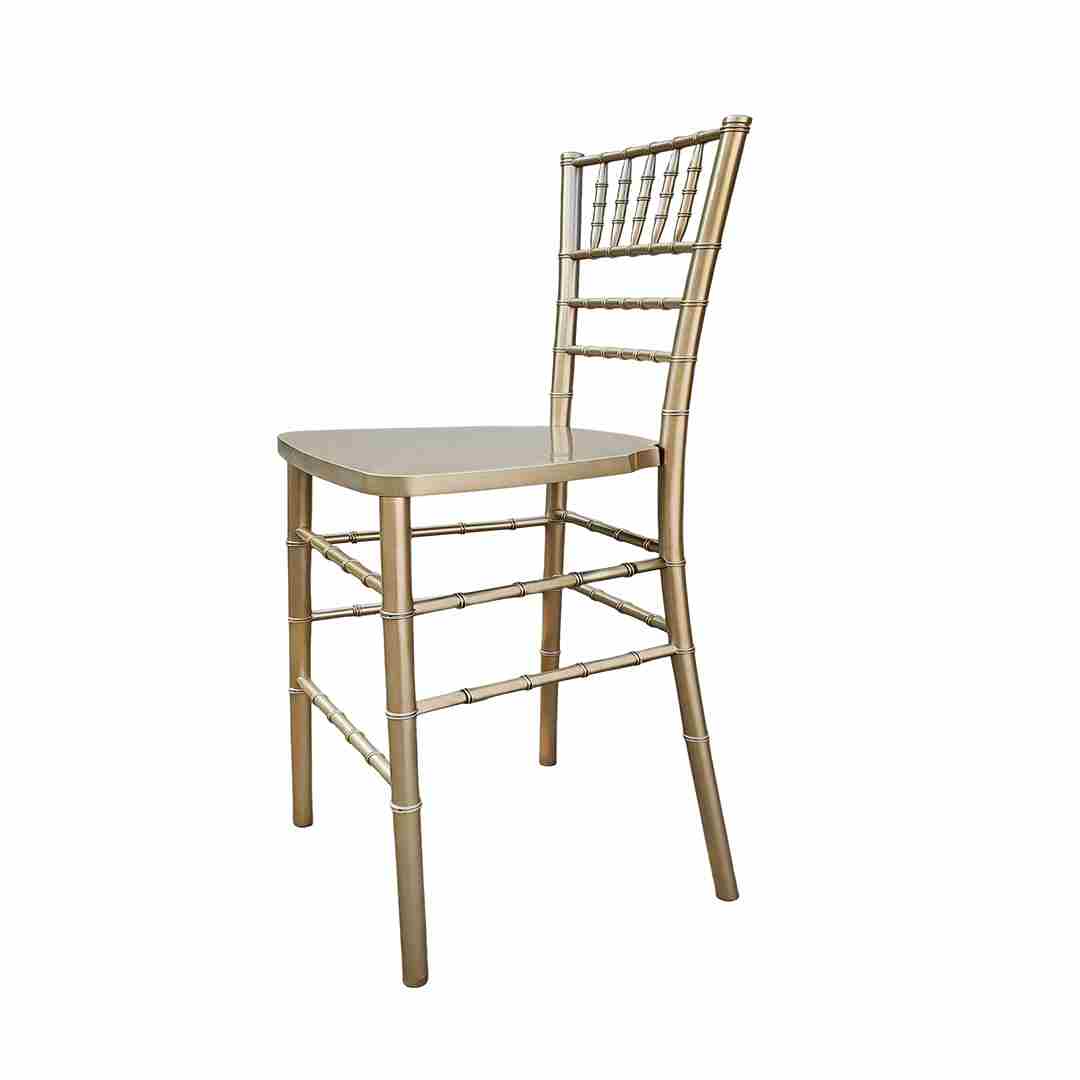 Chivari Sparkling Gold Champagne Resin Steel Skeleton™ Chiavari Barstool BCRSCG-ST-AX-T