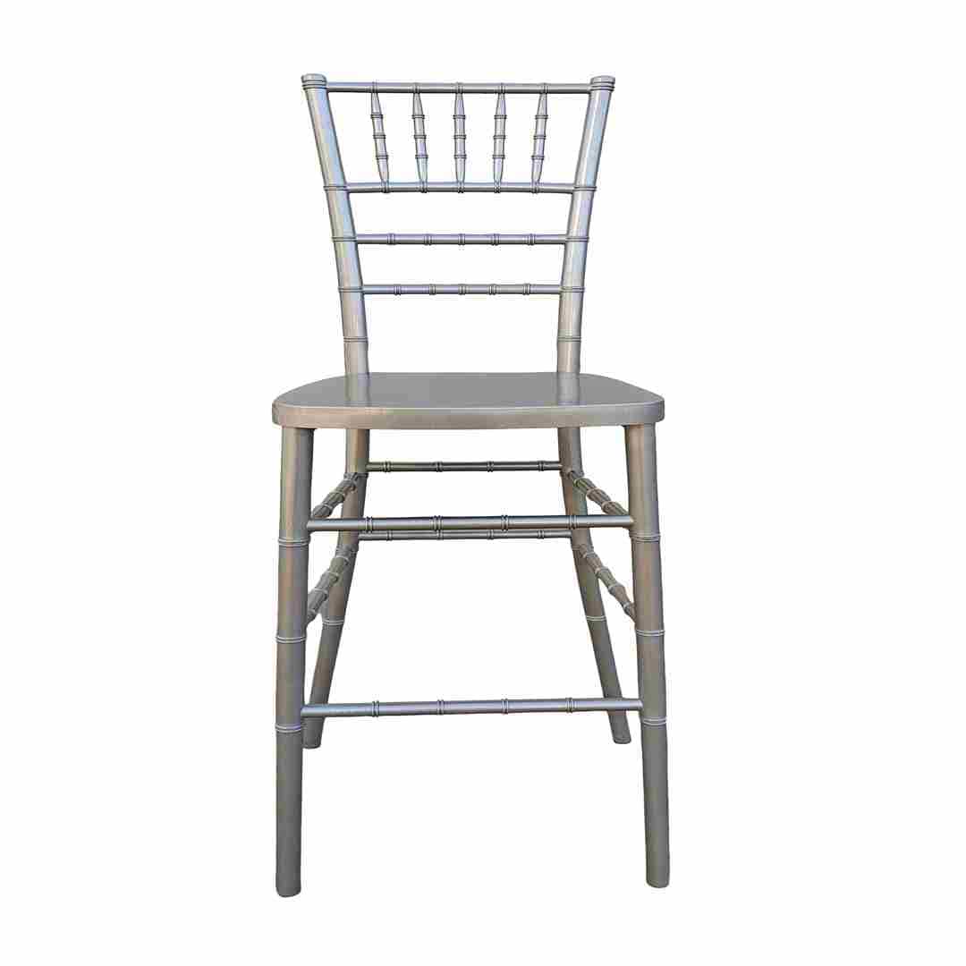 Chivari Sparkling Silver Champagne Resin Steel Skeleton™ Chiavari Barstool BCRSCS-ST-AX-T