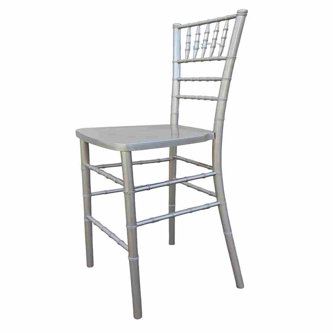 Chivari Sparkling Silver Champagne Resin Steel Skeleton™ Chiavari Barstool BCRSCS-ST-AX-T