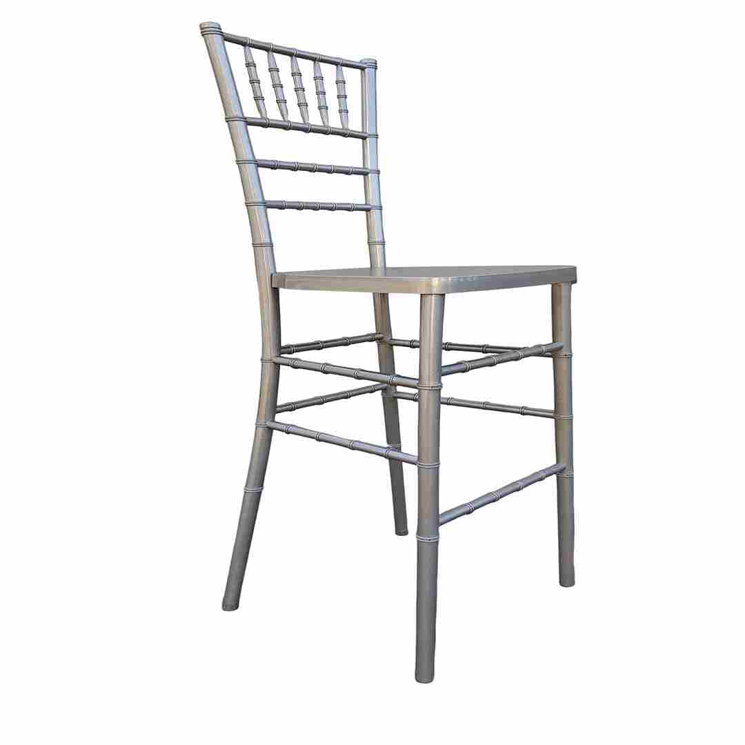 Chivari Sparkling Silver Champagne Resin Steel Skeleton™ Chiavari Barstool BCRSCS-ST-AX-T