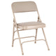 Chivari Beige Metal Folding Chair with  Beige Vinyl Cushion CFMVBEBE1-CX-T