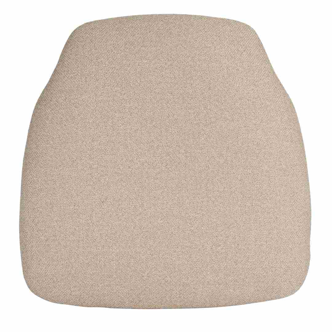 Chivari Beige 1.75" Thick Fabric Panel Back Chiavari Chair Cushion and SlipNot™ Technology CUSHPANFAB-BGE-A
