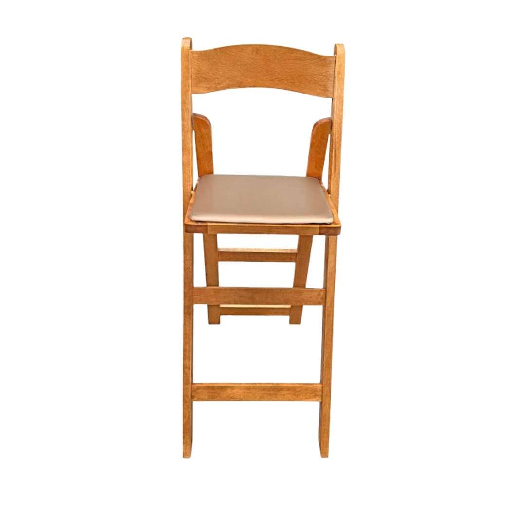 Chivari Chestnut ToughWood™ Folding Bar Stool with Padded Seat BFWC-AX