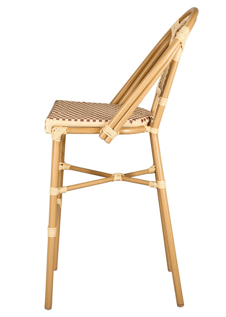 Toulouse Beige and Maroon French Bistro Barstool 30