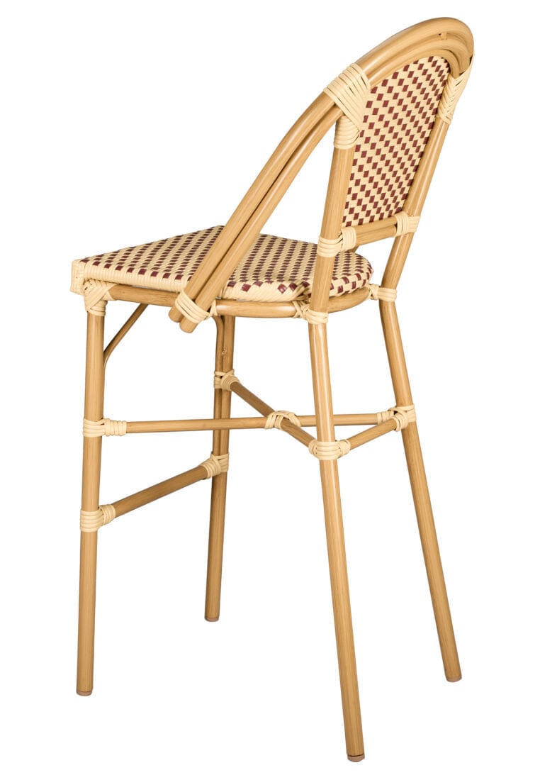 Toulouse Beige and Maroon French Bistro Barstool 30