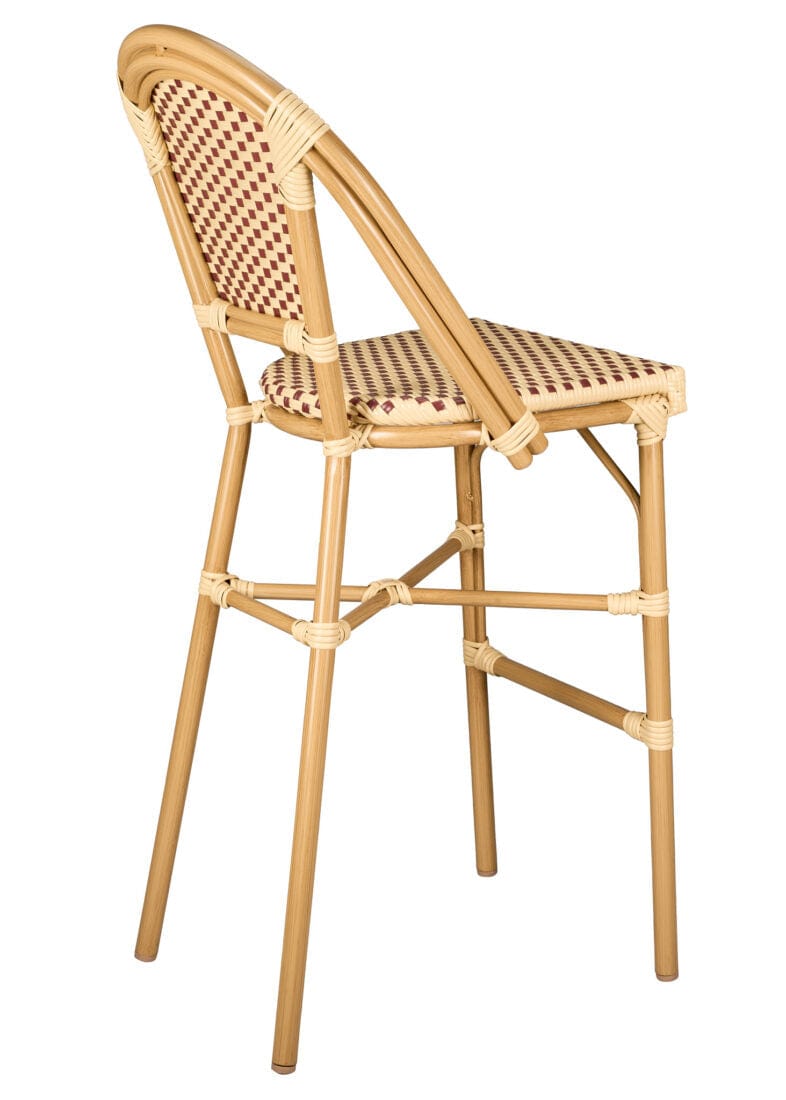 Toulouse Beige and Maroon French Bistro Barstool 30