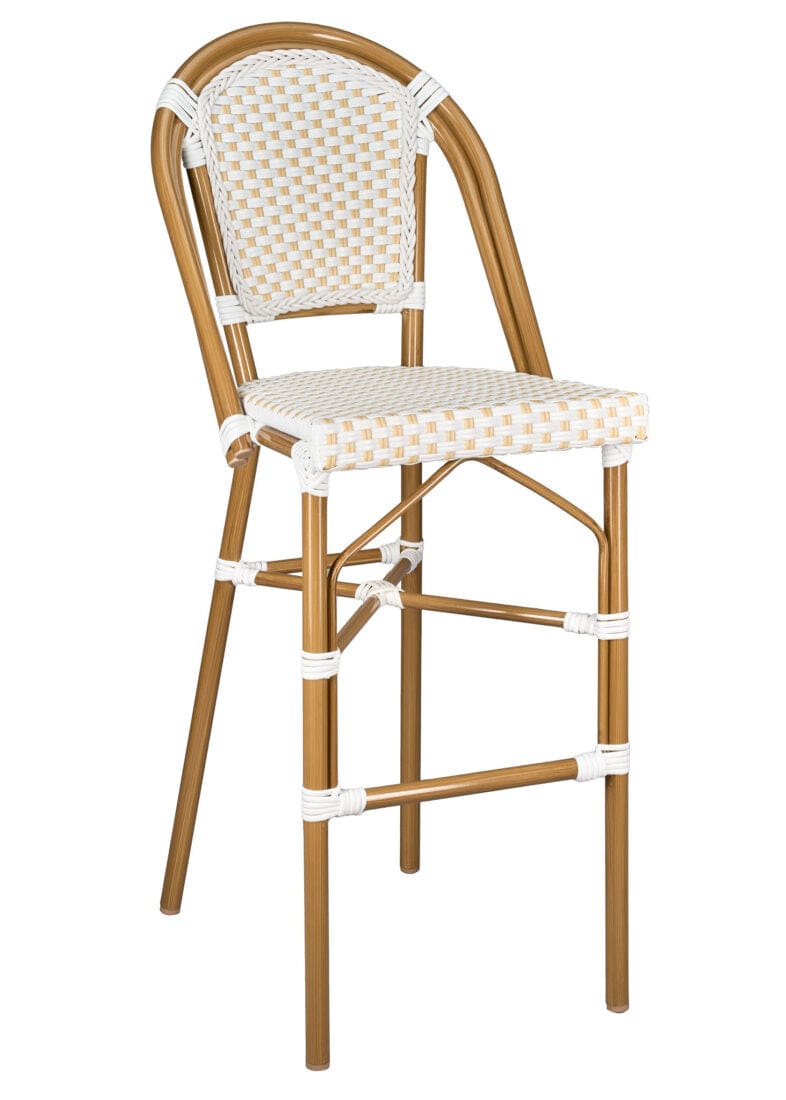 Toulouse White and Beige French Bistro Barstool BBPWB-AX-T
