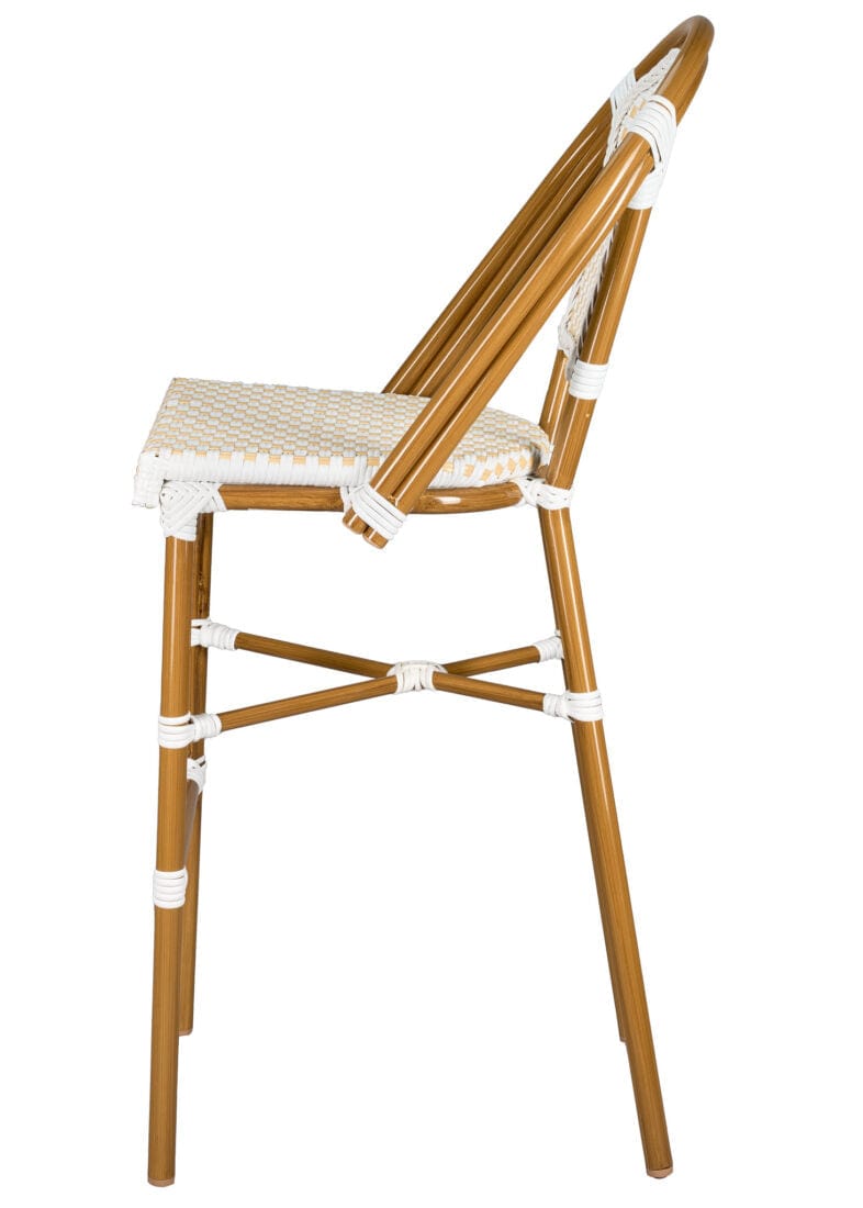 Toulouse White and Beige French Bistro Barstool BBPWB-AX-T