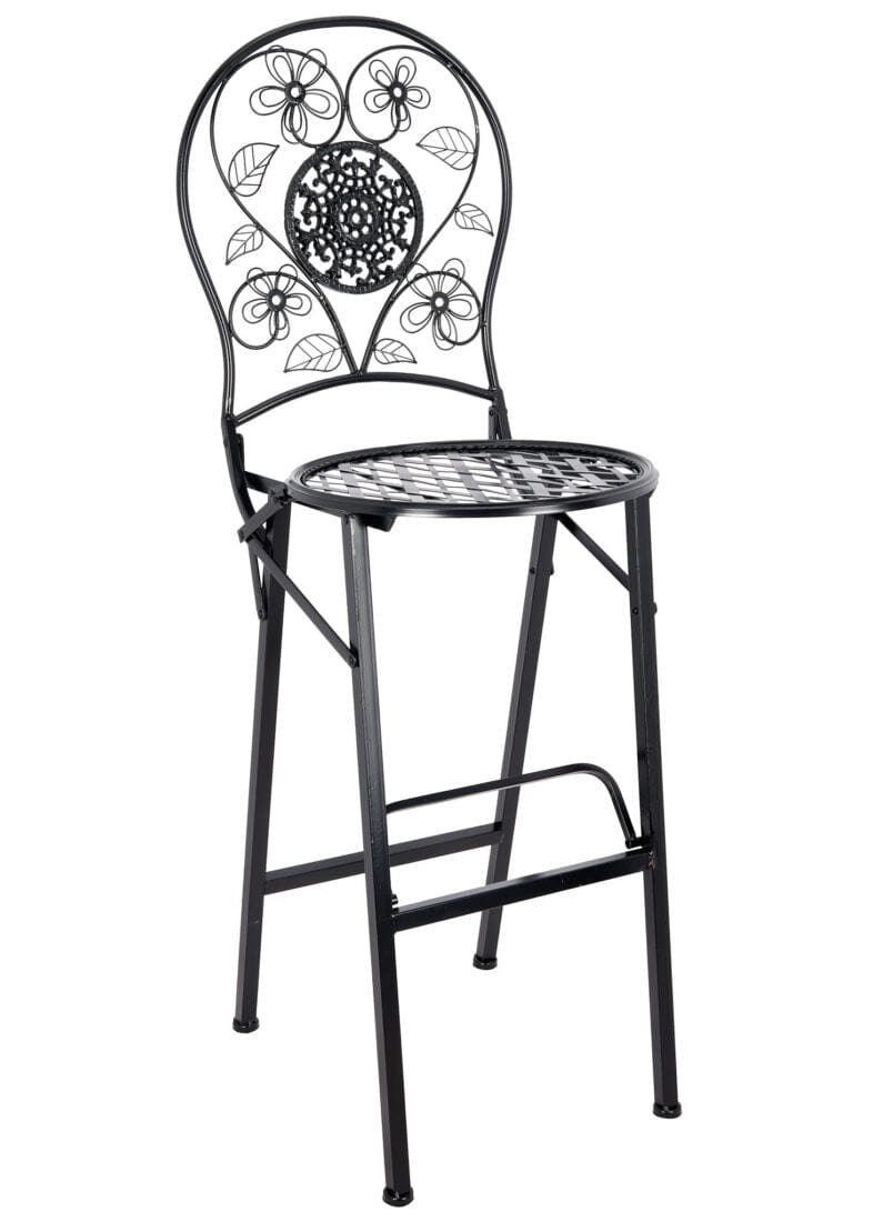 Chivari Black Barcelona Bistro Barstool with Round Seat and Back by Chivari (Per Chair Price Shown – Sold only in Quantities of 2) BBBRRB-AX-T