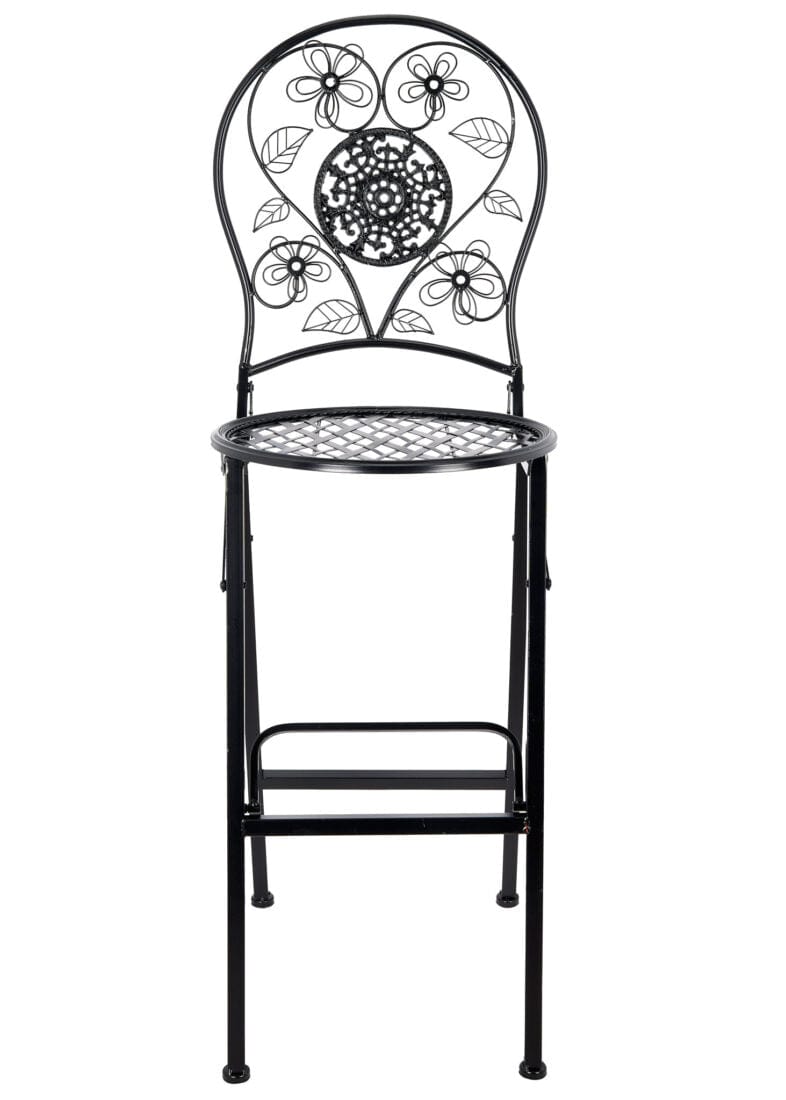 Chivari Black Barcelona Bistro Barstool with Round Seat and Back by Chivari (Per Chair Price Shown – Sold only in Quantities of 2) BBBRRB-AX-T