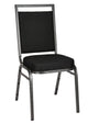 Chivari Black Fabric on Silver Vein Frame Square Banquet Chair CQSFB-ZF-T