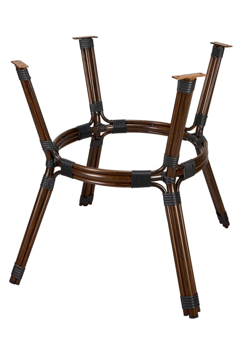 Toulouse 40" Round Glass Top Black and White Rattan French Bistro Table TBTPBLA-KT-AX-T