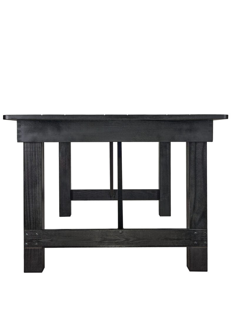 Chivari 72″ x 40″ (6 Foot ) Black Rectangle Straight Leg Straight Leg Wood Farm Table TFARMRT7240-BLACK-S-LEG-AX-T