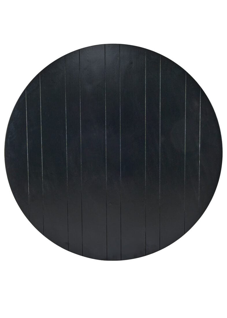 Chivari 60" (5 Foot) Black Straight Leg Round Wood Farm Table TFARMRD60-BLACK-S-LEG-AX-T