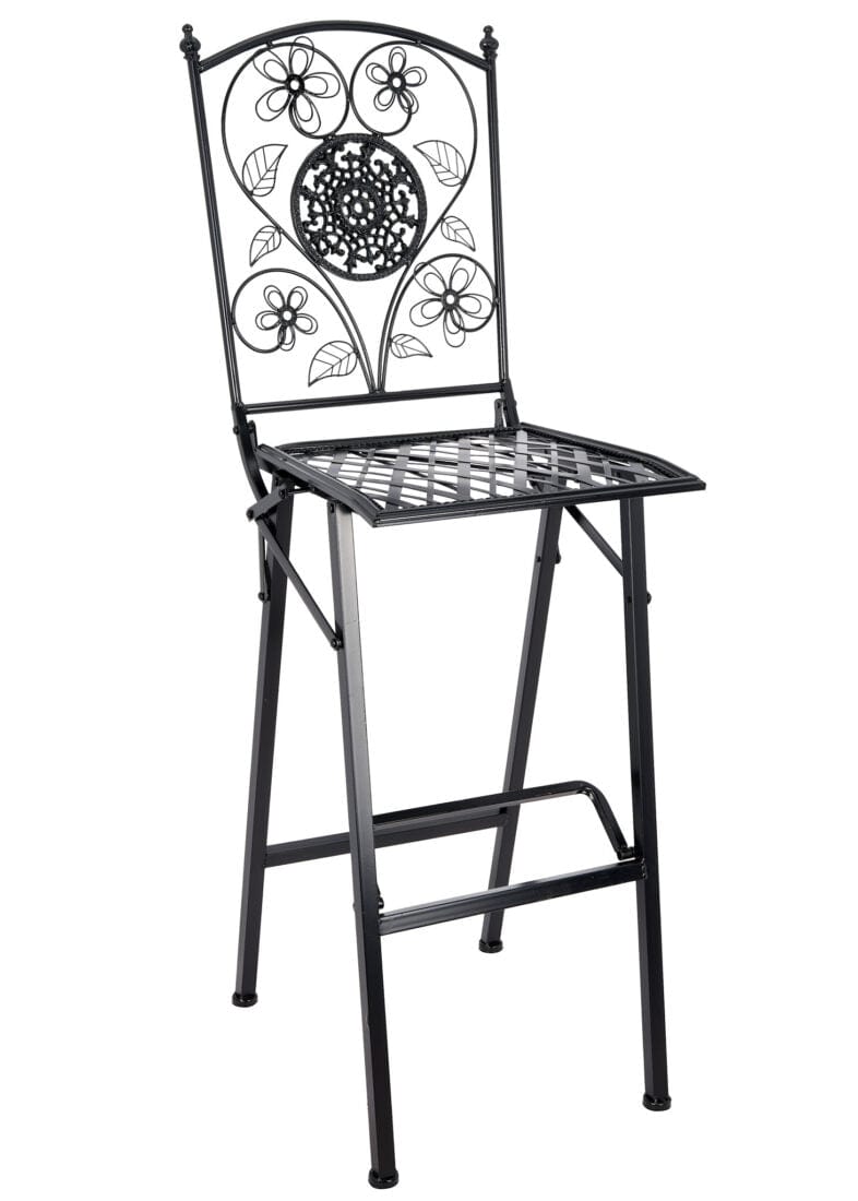 Chivari Barcelona Bistro Barstool Black with Square Seat and Back by Chivari BBBMB-AX-T