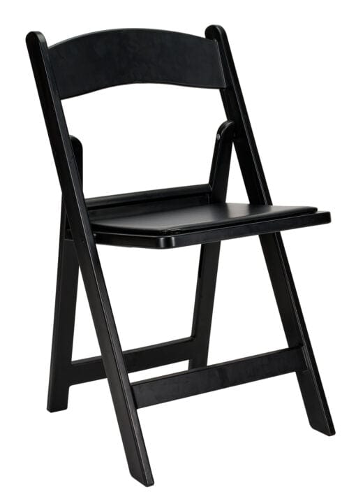 Chivari Black with Black Vinyl Cushion Resin Steel Skeleton™ Folding Chair CFRB-ST-A