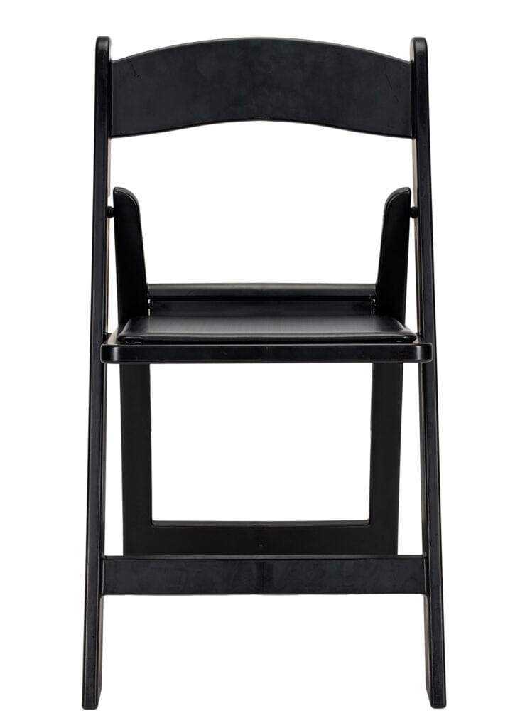 Chivari Black with Black Vinyl Cushion Resin Steel Skeleton™ Folding Chair CFRB-ST-A