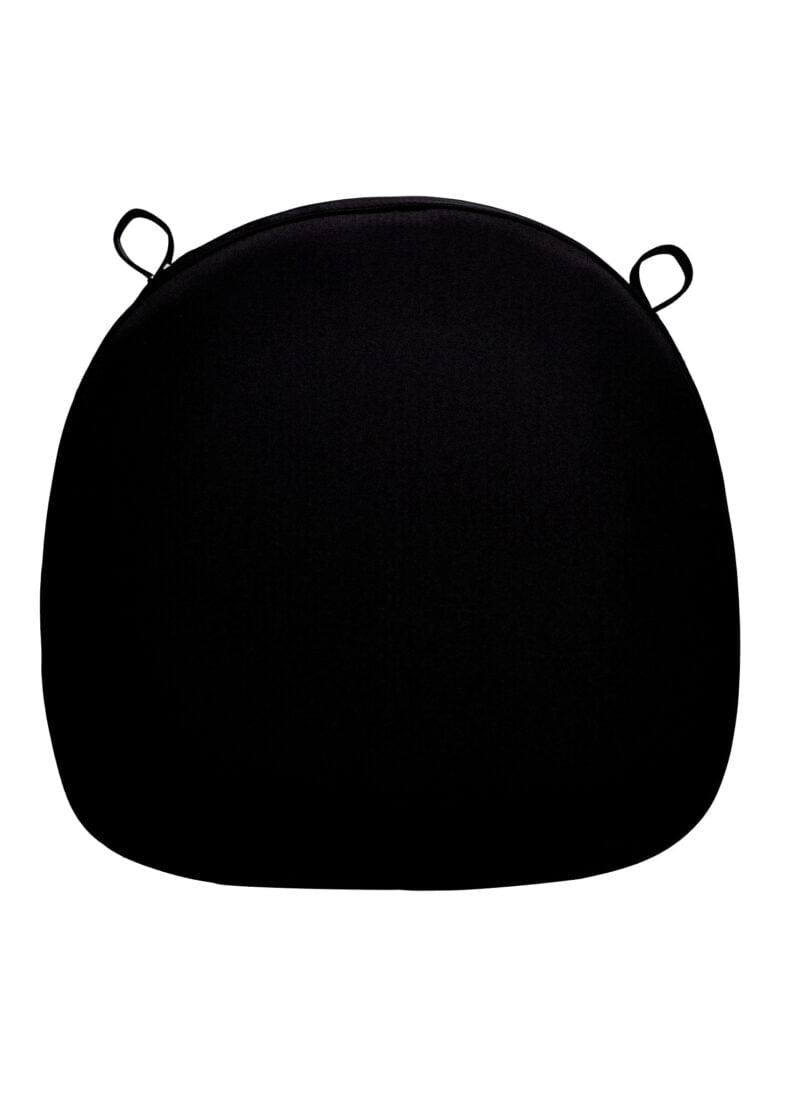 Chivari Black Fabric  2" Thick Cross Back Cushion CUSHXSTRAP-BLK-AX-T